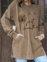 Load image into Gallery viewer, Women&#39;s Just Breathe Dandelion Print Sweatshirt
