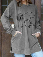 Load image into Gallery viewer, Women&#39;s Just Breathe Dandelion Print Sweatshirt
