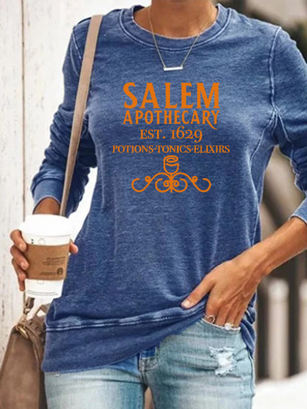 Women's Salem Apothecary 1629 est Potions Tonics Elixirs Printed Sweatshirts