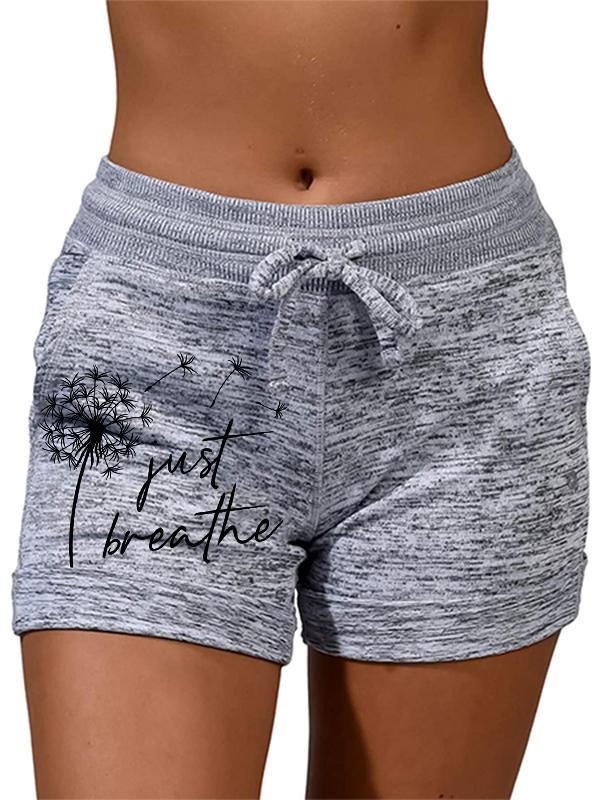 Women's Faith Just Breathe Print Shorts