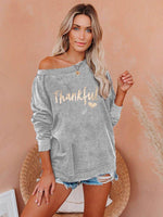 Load image into Gallery viewer, Women&#39;s &quot;Thankful&quot; Print Sweatshirt
