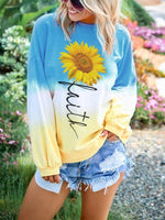 Load image into Gallery viewer, Women&#39;s Faith Sunflower Gradient Sweatshirt
