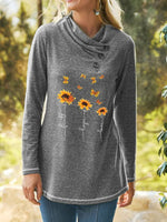 Load image into Gallery viewer, Women&#39;s Faith Love Hope Butterfly Sunflower Print Casual Top
