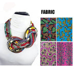 Load image into Gallery viewer, Women&#39;s button African print handmade clothing accessory necklace
