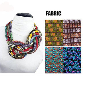 Women's button African print handmade clothing accessory necklace
