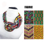 Load image into Gallery viewer, Women&#39;s button African print handmade clothing accessory necklace
