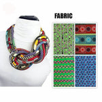 Load image into Gallery viewer, Women&#39;s button African print handmade clothing accessory necklace
