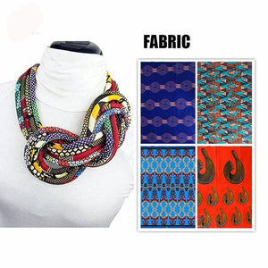 Women's button African print handmade clothing accessory necklace