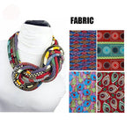 Load image into Gallery viewer, Women&#39;s button African print handmade clothing accessory necklace
