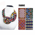 Load image into Gallery viewer, Women&#39;s button African print handmade clothing accessory necklace
