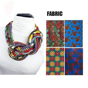 Women's button African print handmade clothing accessory necklace