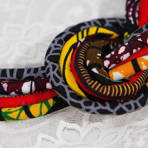 Women's button African print handmade clothing accessory necklace