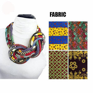 Women's button African print handmade clothing accessory necklace