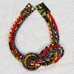 Load image into Gallery viewer, Women&#39;s button African print handmade clothing accessory necklace
