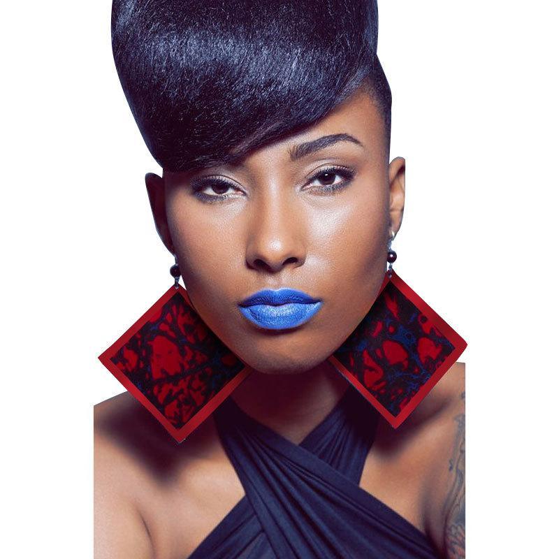 African print ethnic style retro earrings fashion geometric leaf earrings