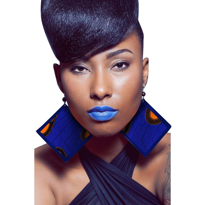 African print ethnic style retro earrings fashion geometric leaf earrings