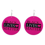 Load image into Gallery viewer, African woodchip letters exaggerated hip-hop earrings
