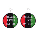 Load image into Gallery viewer, African woodchip letters exaggerated hip-hop earrings
