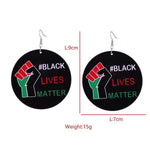 Load image into Gallery viewer, African woodchip letters exaggerated hip-hop earrings
