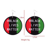 Load image into Gallery viewer, African woodchip letters exaggerated hip-hop earrings
