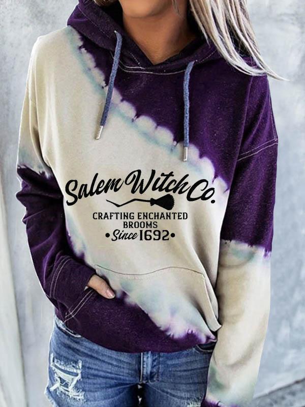 Women's Halloween Salem witch Print Hoodie