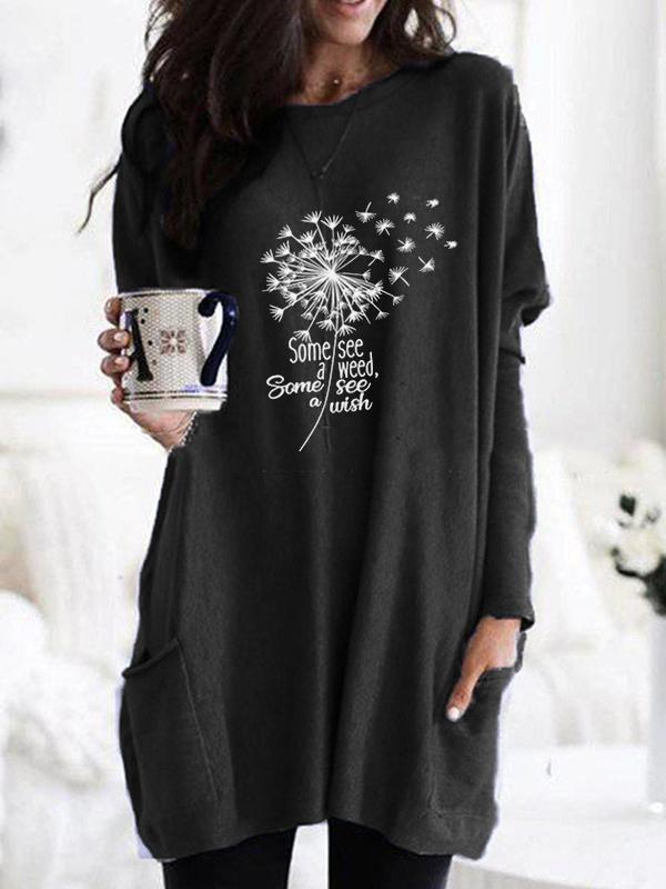 Ladies "Some See A Weed Some See A Wish" Faith Dandelion T-shirt