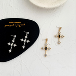 Load image into Gallery viewer, Women&#39;s Crystal Cross Vintage Earrings

