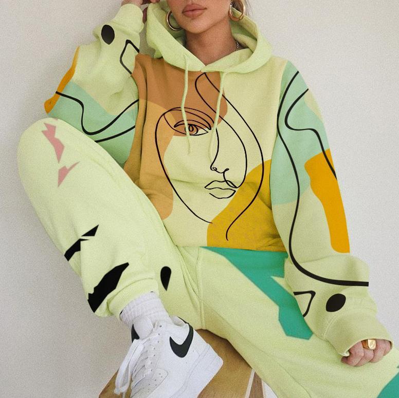 Two piece sets/ Co-ord no Thicken conventional Micro-elasticity Cotton-Blend Full Retro Casual