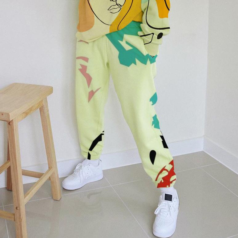 Two piece sets/ Co-ord no Thicken conventional Micro-elasticity Cotton-Blend Full Retro Casual