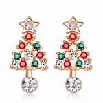 Load image into Gallery viewer, Women&#39;s Crystal Christmas Tree Earrings
