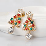 Load image into Gallery viewer, Women&#39;s Crystal Christmas Tree Earrings
