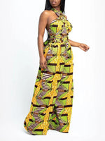 Load image into Gallery viewer, Women&#39;s Sexy African Print DIY Multi-wear Strappy Wide-leg Jumpsuit
