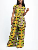 Load image into Gallery viewer, Women&#39;s Sexy African Print DIY Multi-wear Strappy Wide-leg Jumpsuit
