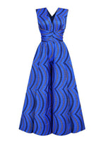 Load image into Gallery viewer, Women&#39;s Sexy African Print DIY Multi-wear Strappy Wide-leg Jumpsuit
