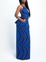 Load image into Gallery viewer, Women&#39;s Sexy African Print DIY Multi-wear Strappy Wide-leg Jumpsuit

