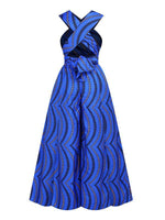 Load image into Gallery viewer, Women&#39;s Sexy African Print DIY Multi-wear Strappy Wide-leg Jumpsuit
