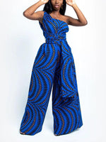 Load image into Gallery viewer, Women&#39;s Sexy African Print DIY Multi-wear Strappy Wide-leg Jumpsuit
