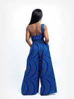 Load image into Gallery viewer, Women&#39;s Sexy African Print DIY Multi-wear Strappy Wide-leg Jumpsuit
