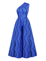 Load image into Gallery viewer, Women&#39;s Sexy African Print DIY Multi-wear Strappy Wide-leg Jumpsuit
