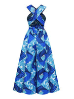 Load image into Gallery viewer, Women&#39;s Sexy African Print DIY Multi-wear Strappy Wide-leg Jumpsuit
