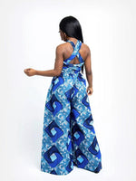 Load image into Gallery viewer, Women&#39;s Sexy African Print DIY Multi-wear Strappy Wide-leg Jumpsuit
