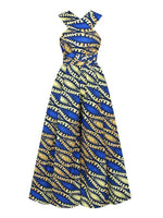 Load image into Gallery viewer, Women&#39;s Sexy African Print DIY Multi-wear Strappy Wide-leg Jumpsuit
