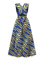Load image into Gallery viewer, Women&#39;s Sexy African Print DIY Multi-wear Strappy Wide-leg Jumpsuit
