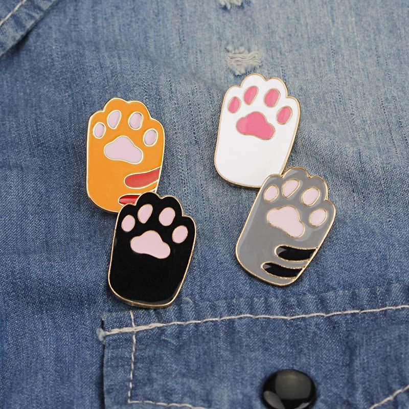 Cute Cartoon Dog Paw Cat Paw Fun Brooch