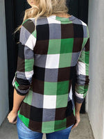 Load image into Gallery viewer, Women&#39;s Plaid V-neck Long Sleeve Tops
