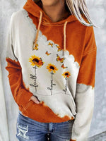 Load image into Gallery viewer, Women&#39;s Faith Hope Love Sunflower Print Sweatshirt
