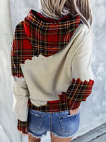 Load image into Gallery viewer, Love Paw Print Plaid Hoodie
