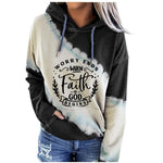 Load image into Gallery viewer, Women&#39;s WORRY ENDS WHEN FAITH IN GOD BEGINS print sweatshirt
