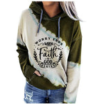 Load image into Gallery viewer, Women&#39;s WORRY ENDS WHEN FAITH IN GOD BEGINS print sweatshirt
