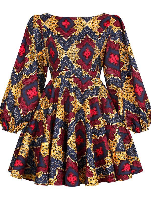 Women's Fashion Sexy U-shaped Back Long Sleeve Autumn Dress
